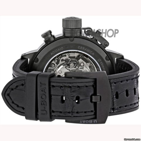 replica U-Boat Flightdeck Black Stainless Leather Automatic Mens Watch 6203 WATCHES 1 