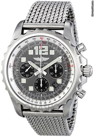 Breitling Chronospace Chronograph Grey Dial Stainless Steel Mens Watch A2336035-F555SS