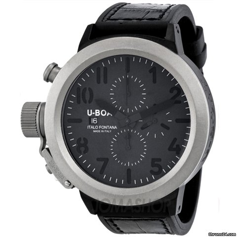 U-Boat Flightdeck Black Titanium Rubber Automatic Mens Watch 5417