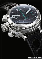 U-Boat Chimera Chronograph Automatic Stainless Steel Black Leather Mens Watch 6495