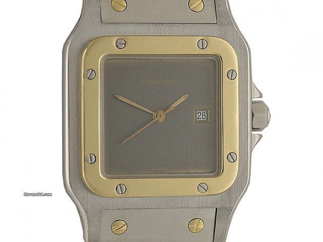 Cartier Santos Automatic GM gro es Modell Stahl/Gelbgold Vintage 41x29mm