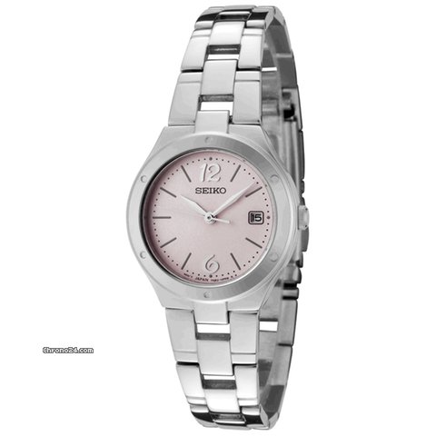 Seiko Pink Dial Stainless Steel Ladies Watch SXDC49