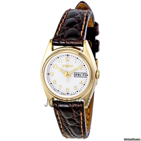 Seiko White Dial Gold-tone Ladies Watch SXA134