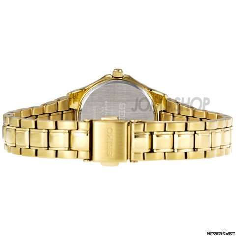 replica Seiko White Dial Gold-tone Solar Power Ladies Watch SUT056 WATCHES 1 