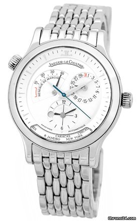 Jaeger-LeCoultre Gent's Stainless Steel  Master Geographic World Timer