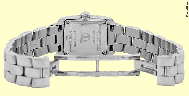 replica Baume & Mercier Lady's Stainless Steel  &  Diamond Hampton Mini WATCHES 1 