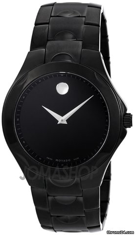 Movado Black Dial Black PVD Stainless Steel Mens Watch 0606536