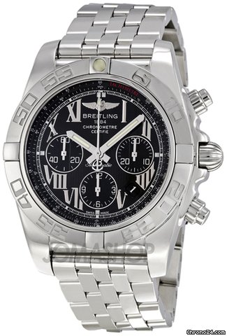 Breitling Chronomat Black Stainless Steel Automatic Mens Watch AB011012-B956SS