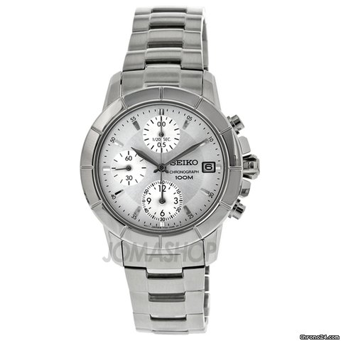Seiko White Stainless Steel Chronograph Ladies Watch SE-SNDY23