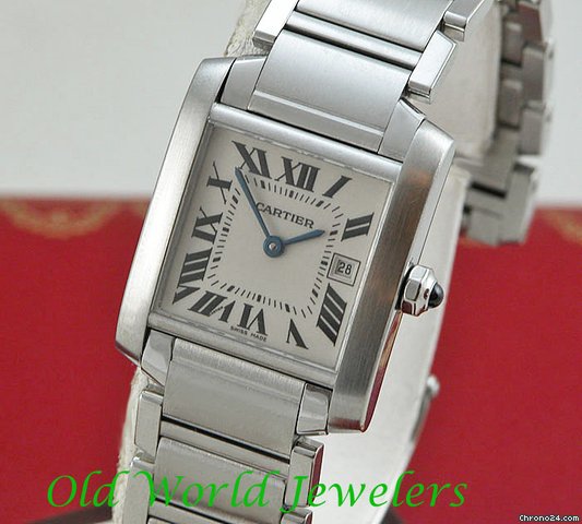 Cartier Stainless Steel Mid-Size Tank Francaise