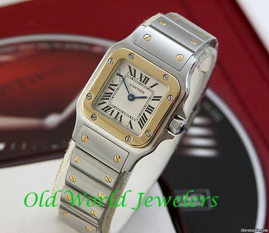 Cartier Stainless steel and 18K Cartier Santos Galbee