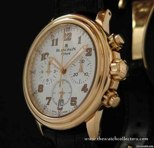 replica Blancpain Limited Edition Leman Chronograph Flyback Pink Gold xx/99 . Full Set WATCHES 1 