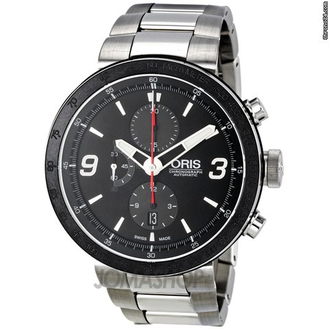 Oris TT1 Chrono Black Dial Automatic Chronograph Stainless Steel Mens Watch 01 674 7659 4174 07 8 25 10
