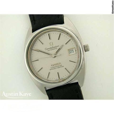 Omega Constellation steel automatic on strap.
