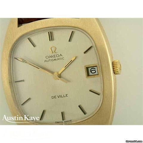 replica Omega De Ville 9ct gold automatic on strap WATCHES 1 
