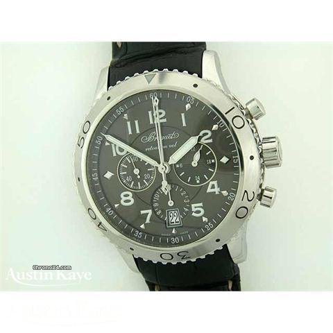 Breguet Type XVI steel automatic chronograph on strap