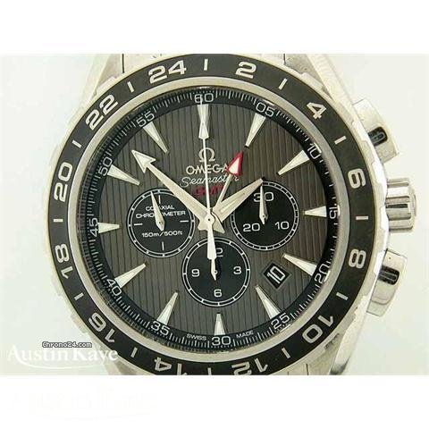 replica Omega Aquaterra GMT steel automatic co-axial chronograph on bracelet WATCHES 1 