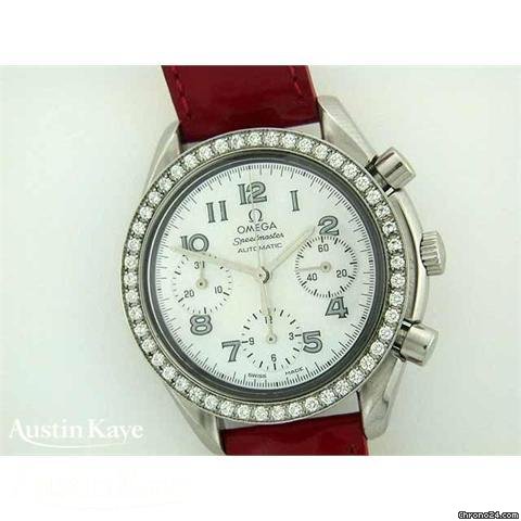 Omega Speedmaster Automatic steel diamond set on strap