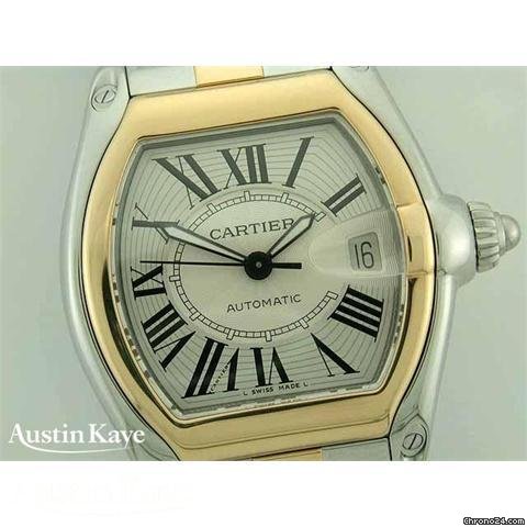 replica Cartier Roadster Bi-Metal automatic on bracelet WATCHES 1 