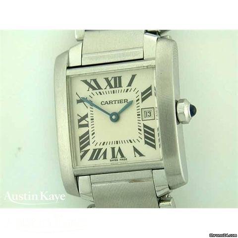 replica Cartier Tank Francaise steel quartz on bracelet WATCHES 1 