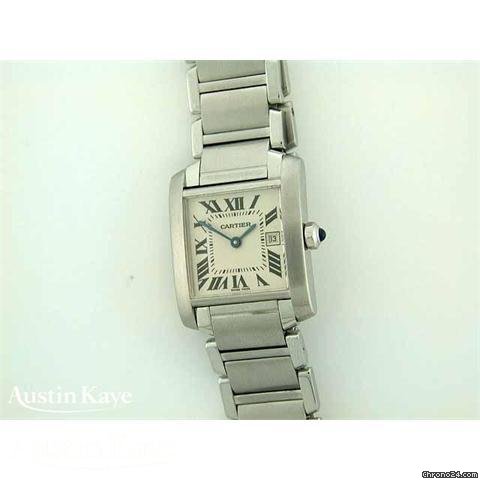 Cartier Tank Francaise steel quartz on bracelet