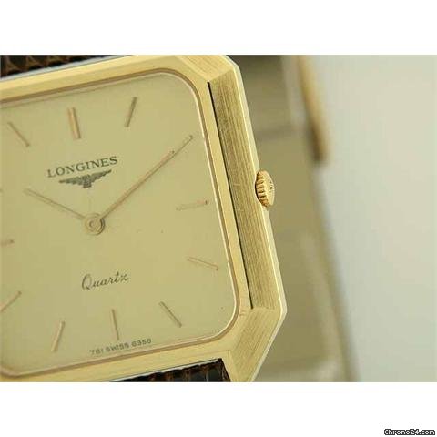 replica Longines quartz 18ct gold on strap WATCHES 1 