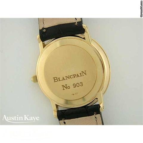 replica Blancpain 18ct gold automatic on strap WATCHES 1 