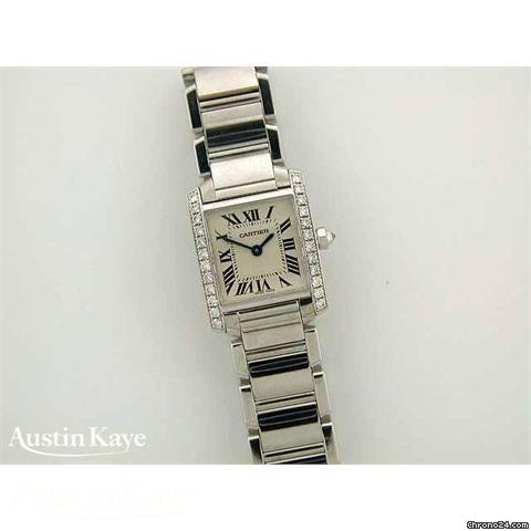 Cartier Tank Francaise 18ct white gold quartz on 18ct white gold bracelet