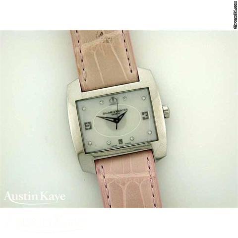 Baume & Mercier &  steel quartz on Leather strap