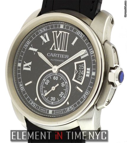 Cartier Calibre Stainless Steel Black Dial 42mm W7100041 B+P