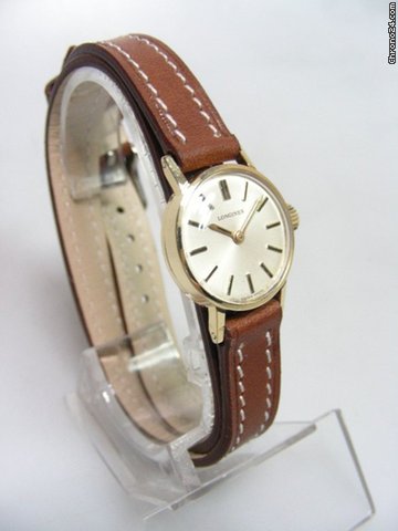 replica Longines Vintage lady yellow gold cadran silver WATCHES 1 
