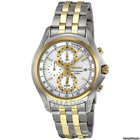 Seiko Cal. 7T62 Chronograph Silver Dial Stainless Steel Mens Watch SNAE82