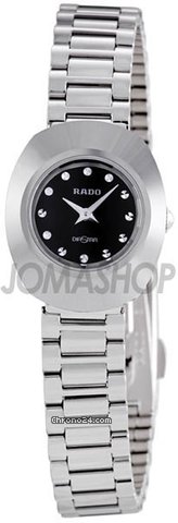 Rado Original Black Diamond Dial Stainless Steel Ladies Watch R12558153