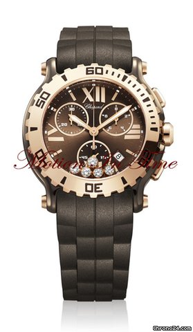 Chopard Happy Sport Chronograph Rose Gold & Ceramic Limited 3000 Pcs