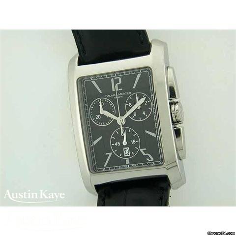 Baume & Mercier &  Hampton steel quartz chronograph on strap
