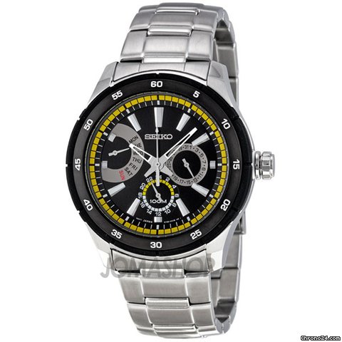Seiko Multi-Function Quartz Stainless Steel Mens Watch SNT023P1
