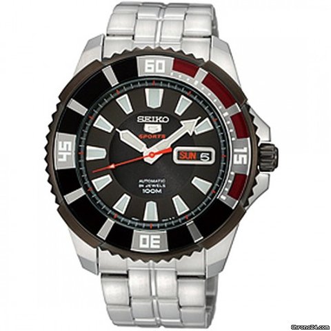 Seiko 5 Sports Automatic Divers Black Ion-plated Bezel Mens Watch SRP207K1