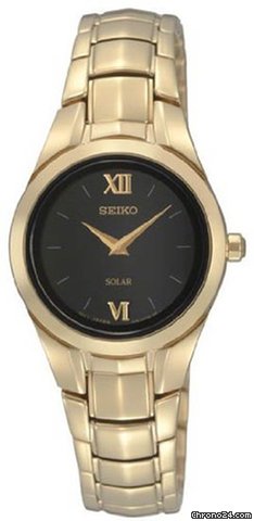 Seiko Solar Quartz Gold-tone Ladies Watch SUP110