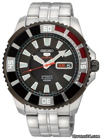 Seiko Automatic Black Ion-plated Bezel Mens Watch SRP200K1