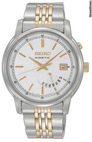 Seiko Kinetic Day Date Two-tone Mens Watch SRN031