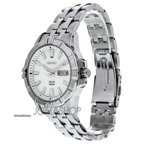 Seiko Solar Quartz Stainless Steel Mens Watch SNE175 WATCHES 2