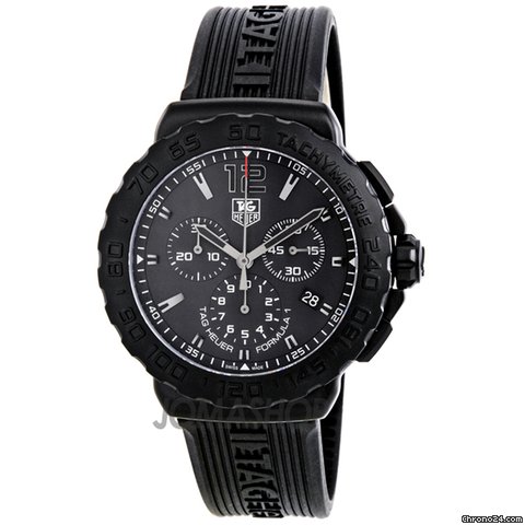 TAG Heuer Formula 1 Black Dial Black Rubber Mens Watch CAU1114.FT6024