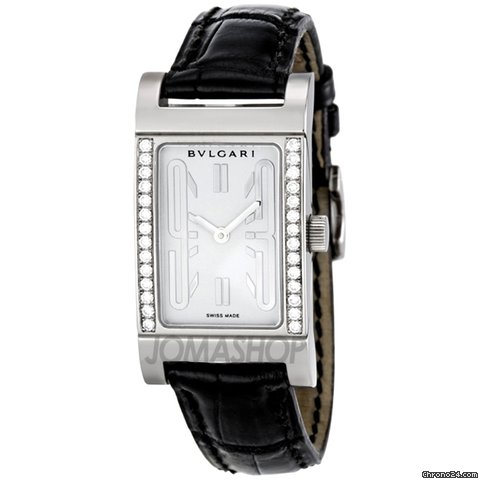 Bulgari Rettangolo White Dial White Gold Diamond Ladies Watch RTW39GD1L