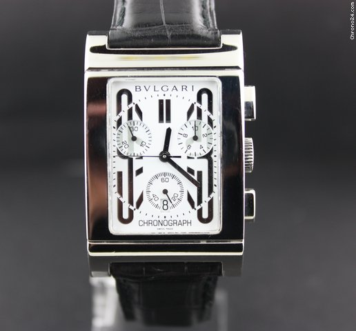 Bulgari Rettangolo Chronograph with crocodile strap