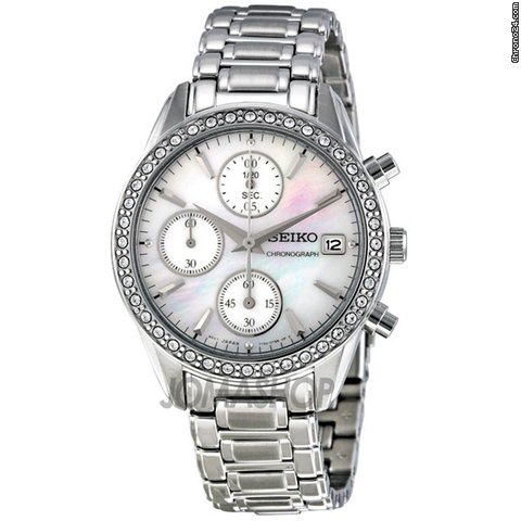 Seiko White Dial Stainless Steel Ladies Watch SNDY21
