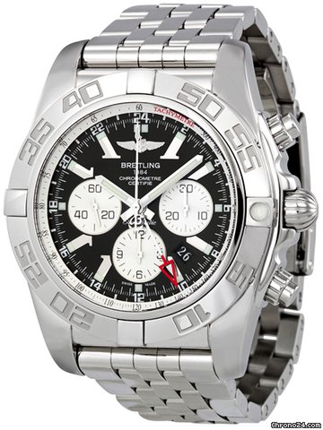 Breitling Chronomat GMT Black Dial Chronograph Automatic Mens Watch AB041012-BA69SS