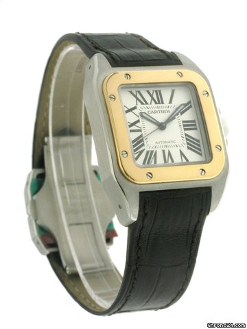 replica Cartier Santos 100 medium 18kt Rose Gold/Steel Midsize W20107X7 WATCHES 1 