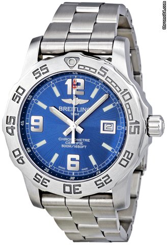 Breitling Colt 44 Blue Dial Stainless Steel Mens Watch A7438710-C849SS