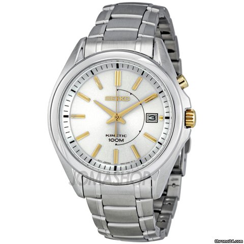 Seiko Kinetic Silver Dial Stainless Steel Mens Watch SKA525