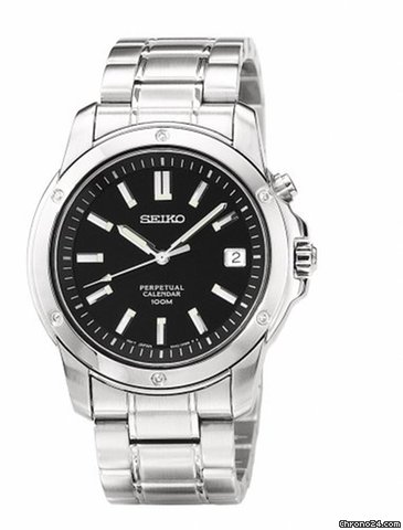 Seiko Perpetual Calendar Stainless Steel Mens Watch SNQ007